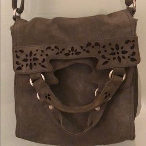 Brand new Lucky Brand gray leather crossbody purse